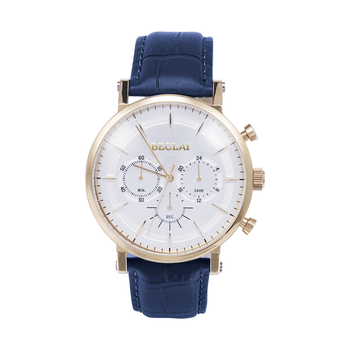 Reloj clásico piel azul marino hombre