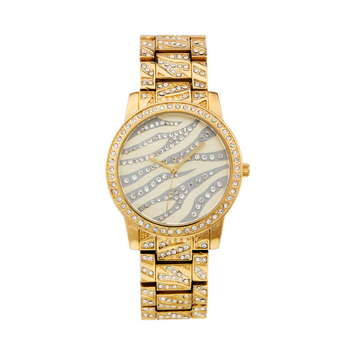 Relógio zebra dourado mulher