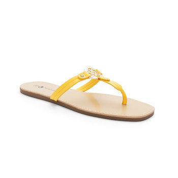 Sandália plana amarela