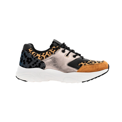 Sneaker leopardate bicolore