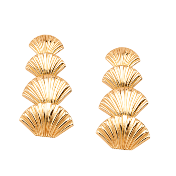 Pendientes 4 conchas doradas