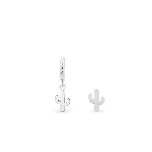 Orecchini 2 in 1 cactus placcato argento