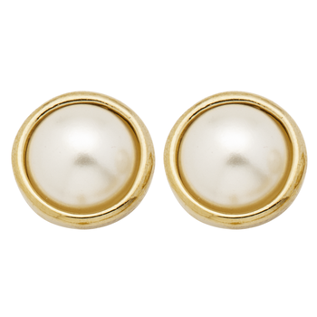 Orecchini flat golden & pearls