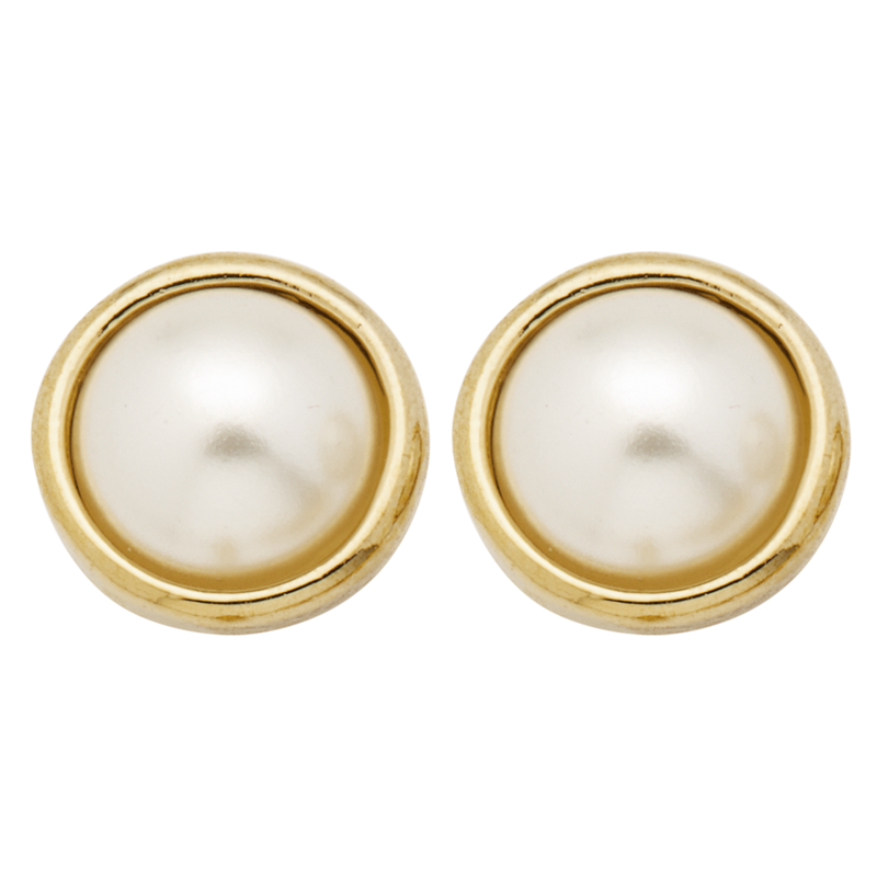 Orecchini flat golden & pearls