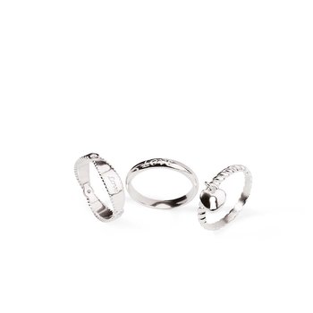 Set de tres anillos love plata