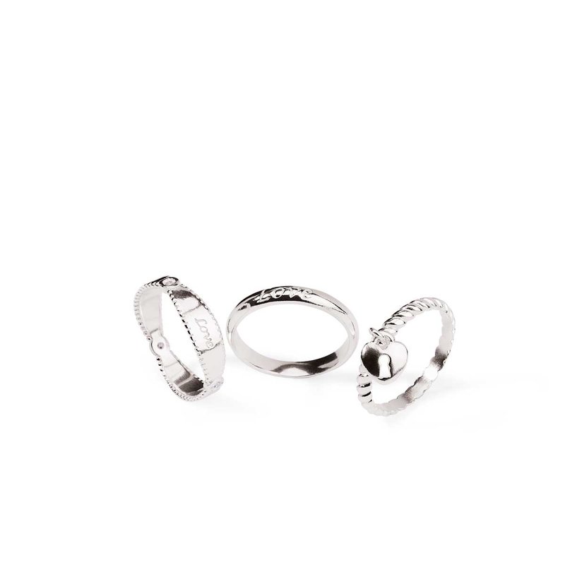 Ídolo freno Desbordamiento Comprar Set de tres anillos love plata | Cristian Lay