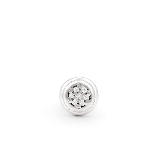 Brinco esfera zirconites de prata