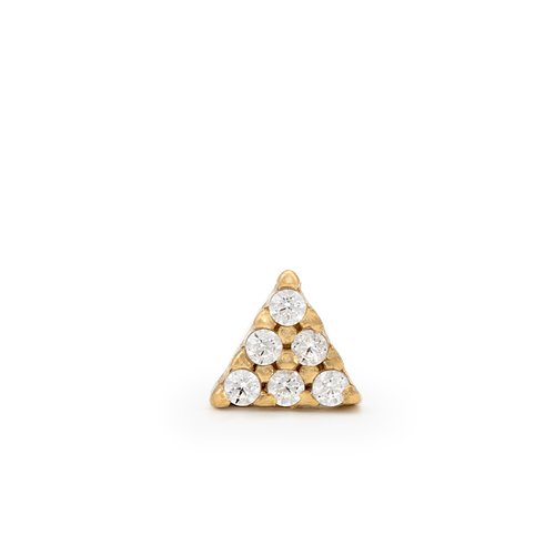 Brinco triângulo zirconites de prata banhada em ouro