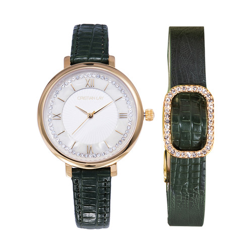 Set reloj y pulsera green glam