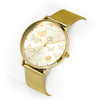 Relógio borboletas douradas mulher