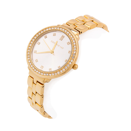 Set reloj y pulsera dorado mujer