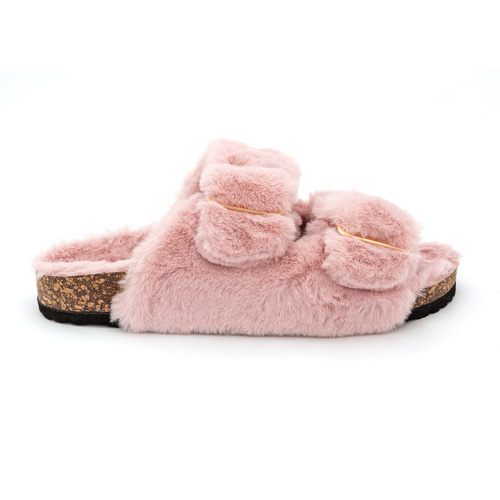 Sandália teddy rosa