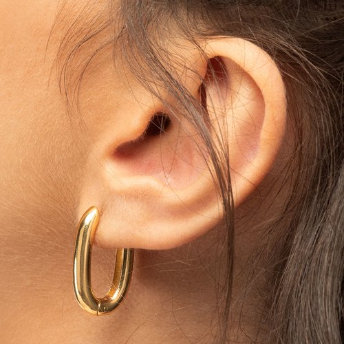 Grossi orecchini ovali dorati