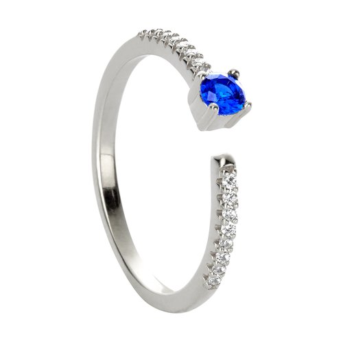 Set gargantilla, pendientes y anillo serenidad azul plata
