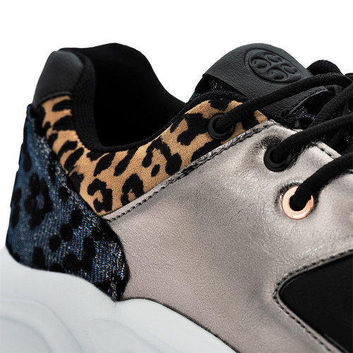 Zapatilla deportiva print leopardo bicolor
