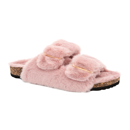 Sandália teddy rosa
