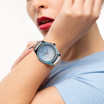 Reloj degradado blanco y azul mujer