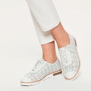Zapato confort brocado blanco