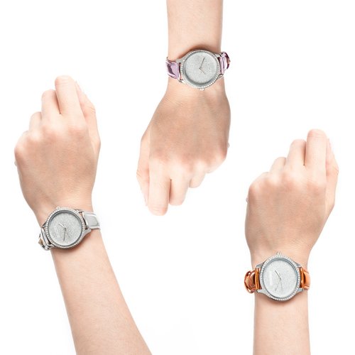 Relógio com pulseiras intercambiáveis