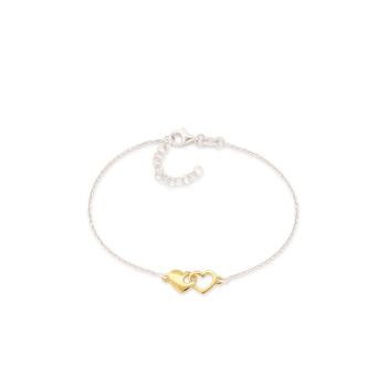 Bracciale a catena con fiore in argento placcato oro 18 kt Motifs Bracciale a catena con fiore in argento placcato oro 18 kt Motifs